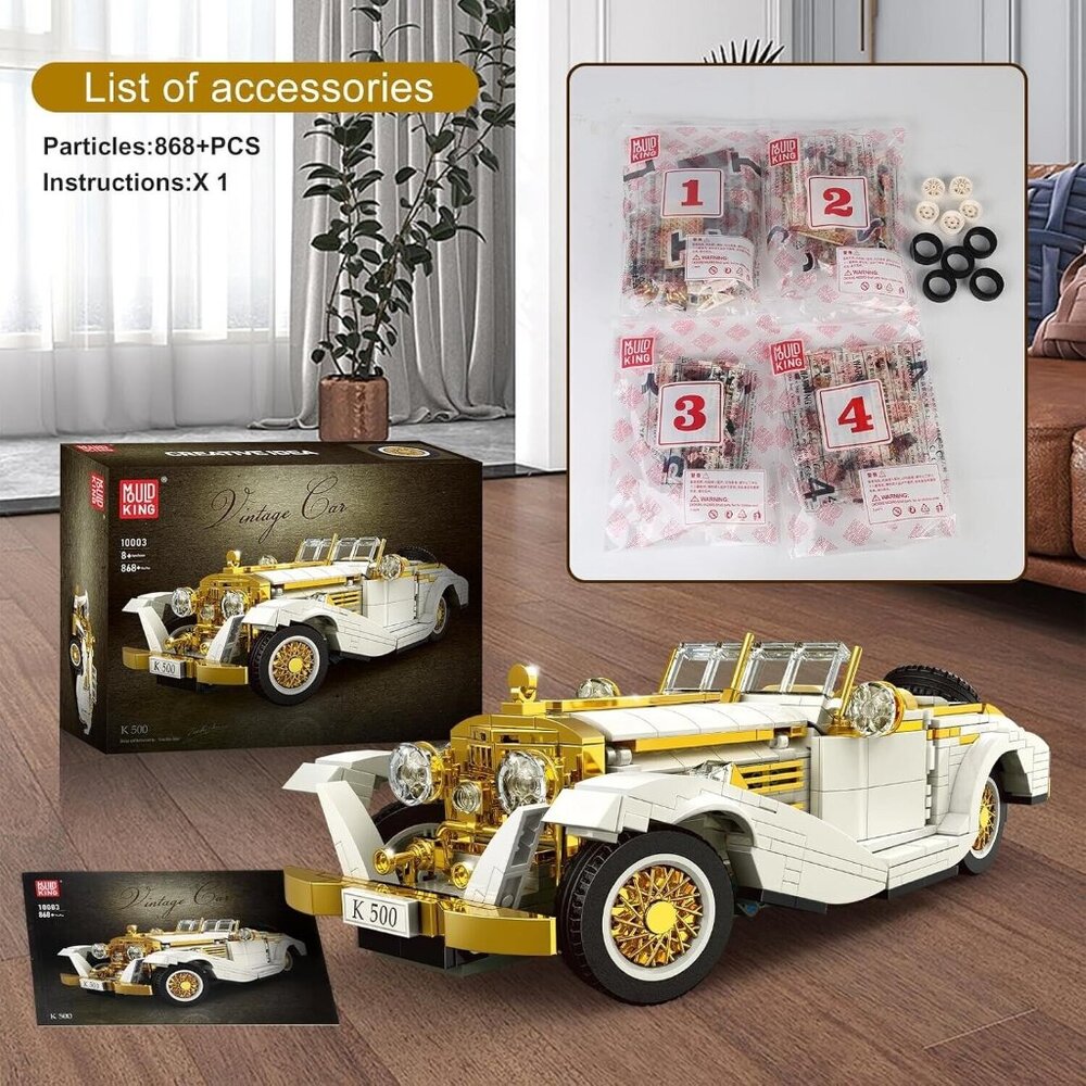 Classic Vintage Car K500 Model Vehicle Brick Set MOULDKING 10003 LEGO compatible - Picture 6 of 6